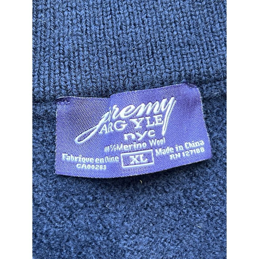 Jeremy Argyle Merino Wool 1/4 Zip Pullover XL - Picture 3 of 7